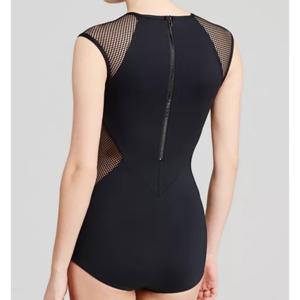 Carmen Marc Valvo City Slick High Neck One Piece Swimsuit - Picture 2 of 7